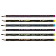   Grafitiron CONNECT HB, fekete testű, színes radírral, 72db/pohár