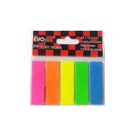   Jelölőcímke műanyag 12,7x44mm, 5 neon szín 5x20 db EVOFFICE