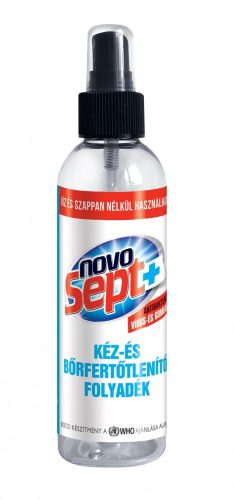 Kézfertőtlenítő folyadék 200 ml-es spray-vel ellátott palackban NOVOSEPT
