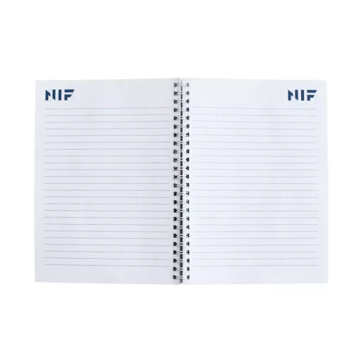 Spirálozott jegyzetfüzet, 80 lapos, A/5 vonalas NIF logós