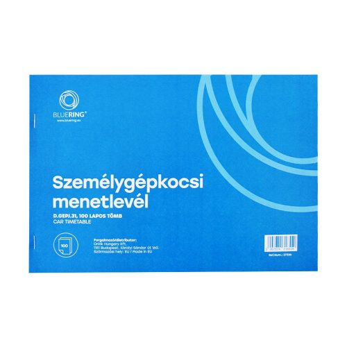 Személygépkocsi menetlevél 100 lapos tömb A/4 fekvő D.GEPJ.31