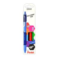   Golyóstoll nyomógombos 0,35mm PENTEL iZee 4db-os kék,piros,fekete,zöld