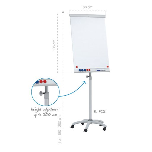 Flipchart tábla 68x105 cm mágneses 5 görgős gurítható ValueLine FRANKEN