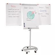   Flipchart tábla 68x105 cm mágneses,2 db segédkarral, 5 görgős gurítható PremiumLine FRANKEN