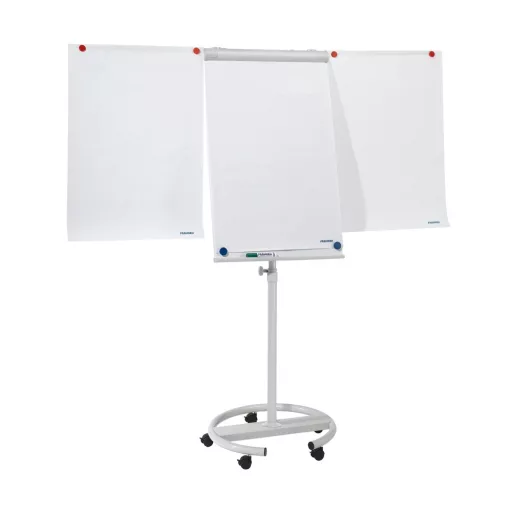 Flipchart tábla 68x105 cm mágneses,2 db segédkarral, 5 görgős gurítható PremiumLine FRANKEN