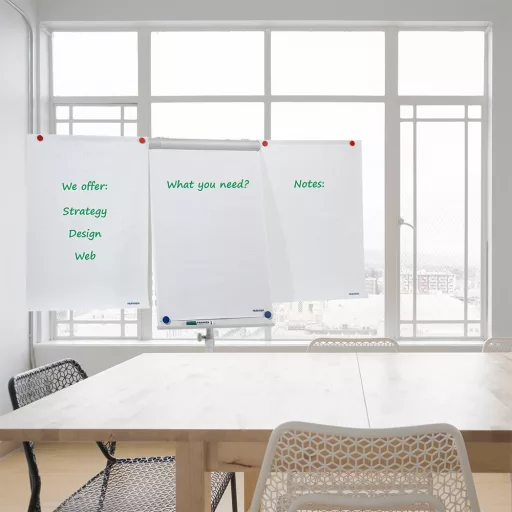 Flipchart tábla 68x105 cm mágneses,2 db segédkarral, 5 görgős gurítható PremiumLine FRANKEN