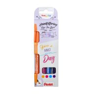   Ecsettoll, kalligrafikus hajlékony hegyű, Pentel SES15 Happy 4-es klt.