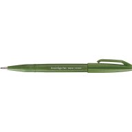   Ecsettoll kalligrafikus hajlékony hegyű SES15C-D2X Pentel Brush Sign Pen olivazöld 