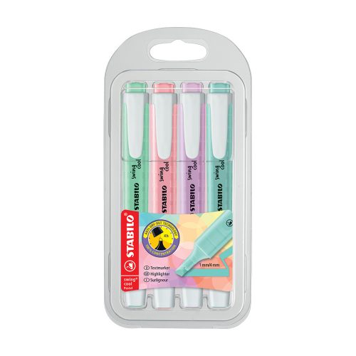 Szövegkiemelő 1-4mm, vágott hegy 4 db-os Stabilo Swing cool pastel 275/4