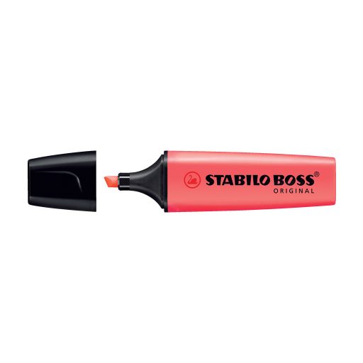 Szövegkiemelő 2-5mm vágott hegyű, STABILO BOSS 70/40 piros
