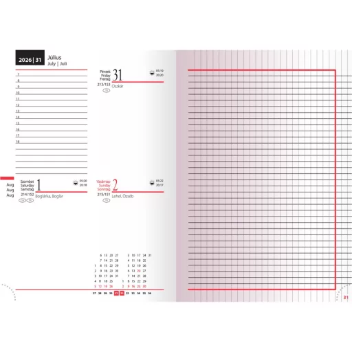 Határidőnapló 2day B/6 kétnapi akvarell Realsystem 2024.