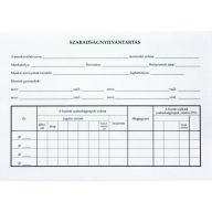 Szabadságnyilvántartás A5, B.18-50