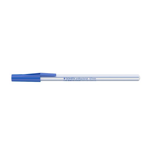 Golyóstoll 0,7mm, kupakos antibakteriális Ico Signetta, írásszín kék