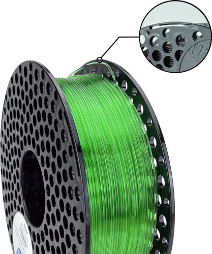 3D filament 1,75mm ABS zöld átlátszó színű