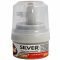 Cipőtisztító krém, 50 ml, tégelyes, szivacsos, fekete, Silver