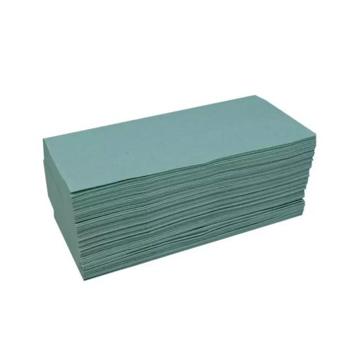 Hajtogatott kéztörlő V hajtott zöld, 1 rétegű, 250lapos, 23x25cm, 100% újrahasznosított Bluering®