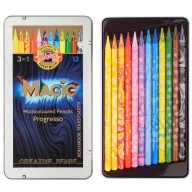   Színes varázsceruza készlet famentes PROGRESSO  MAGIC 8772 KOH-I-NOOR 12 klf. szín