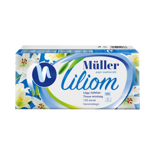 Papírzsebkendő 3 rétegű 100 db/csomag, Liliom illatmentes
