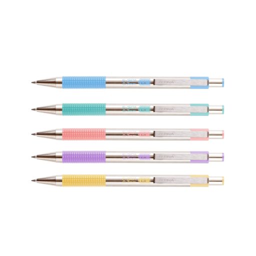 Golyóstoll 0,7mm, türkiz test, Zebra F-301, írásszín kék