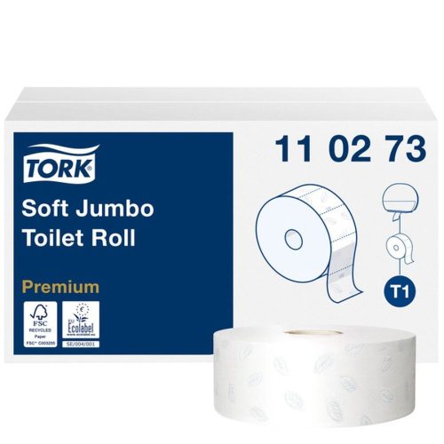 Toalettpapír közületi 2 rétegű átmérő: 26 cm, 6 db/csomag, Soft Jumbo T1 TORK