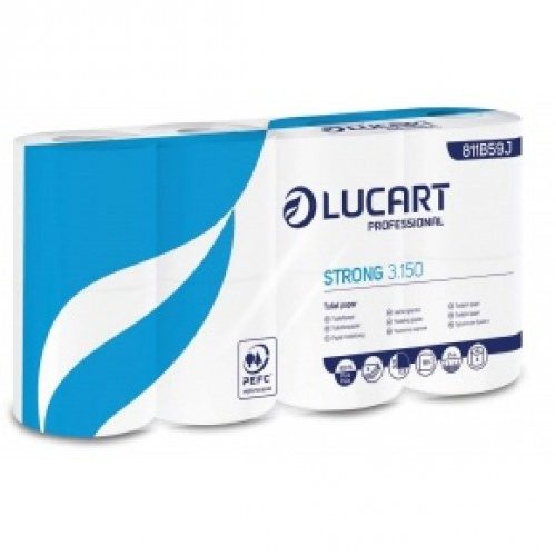 Toalettpapír 3 rétegű 150 lap/tekercs cellulóz 8 tekercs/csomag 3.150 Strong Lucart_811B59J