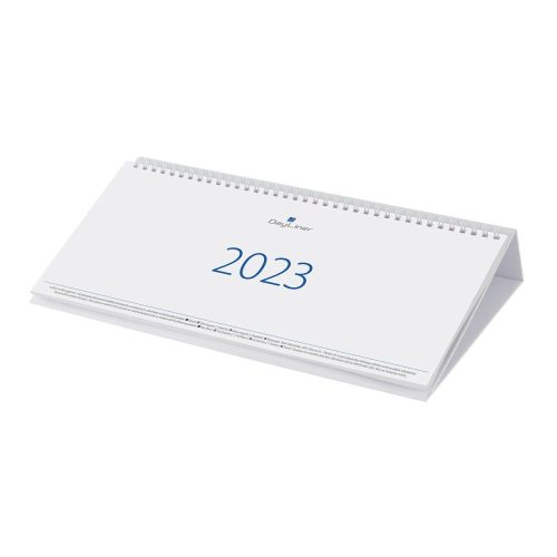 Asztali naptár Club fekvő fehér lapokkal fehér 320 × 150 mm Dayliner 2023.