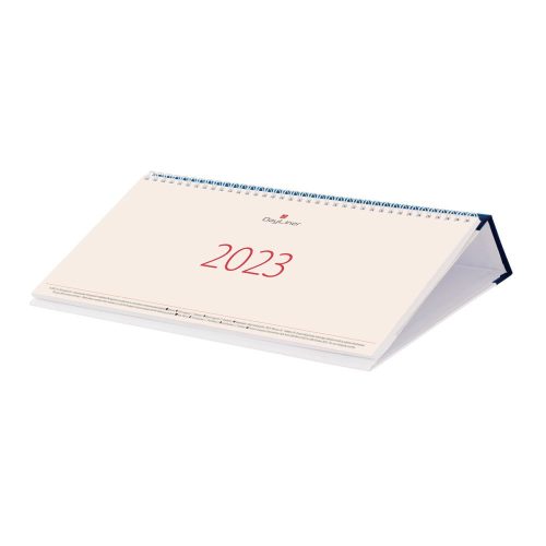Asztali naptár Kódex fekvő fehér lapokkal kék 320 × 150 mm Dayliner 2023.