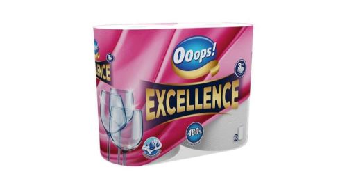 Háztartási papírtörlő 3 rétegű 2 tekercs/csomag 75 lap/tekercs Ooops! Excellence