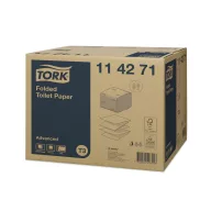   Toalettpapír 2 rétegű hajtogatott 242 lap/csomag 36 cs/karton T3 Folded Tork_114271 fehér
