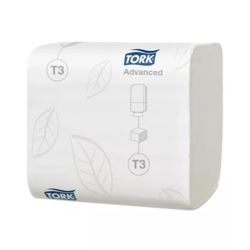 Toalettpapír 2 rétegű hajtogatott 242 lap/csomag 36 cs/karton T3 Folded Tork_114271 fehér