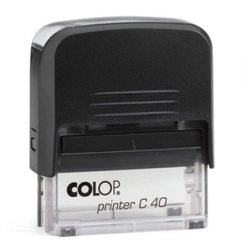 Bélyegző C40 Printer Colop átlátszó fekete ház/fekete párna