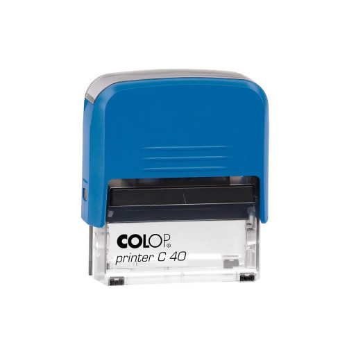 Bélyegző C40 Printer Colop átlátszó kék ház/kék párna