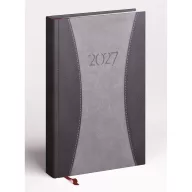   Határidőnapló Prémium A A/5, napi krémszínű lapokkal szürke Realsystem 2024.