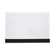   Asztali könyöklő fehér lapokkal fekete műbőrcsíkkal 570 x 390 mm  Realsystem 2025.