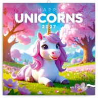   Falinaptár képes lemeznaptár 300x300mm, Happy Unicorns Realsystem 2026.