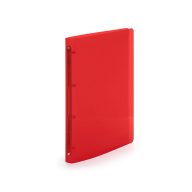   Gyűrűskönyv A4, 4 gyűrűs 2cm gerinc áttetsző PP,  Karton P+P Lines piros
