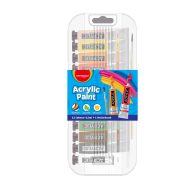   Akril festék, 12 x 12 ml, műanyag dobozban, Keyroad, vegyes színek