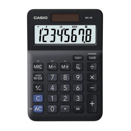 Számológép asztali 8 digit nagy, döntött kijelző Casio MS 8 F fekete