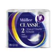   Toalettpapír 2 rétegű kistekercses 100 lap/tekercs 24 tekercs/csomag Müller Classic