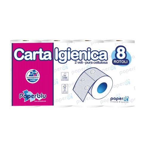 Toalettpapír 2 rétegű kistekercses 150 lap/tekercs 8 tekercs/csomag  Bluering®ID8G450F8/P