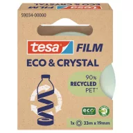   Ragasztószalag 19mmx33m irodai átlátszó újrahasznosított Tesa Eco & Crystal