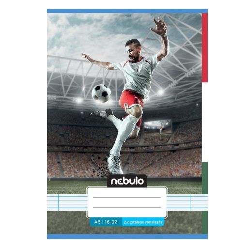 Füzet, A5, 2. osztályos vonalas, 16-32, Vagány minták, 16 db/csomag Nebulo