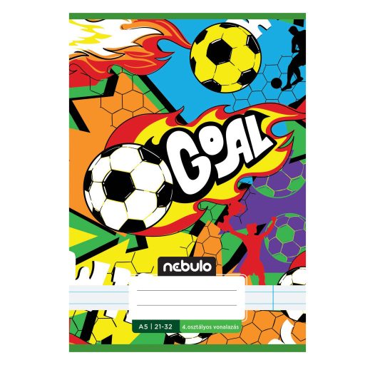 Füzet, A5, 4. osztályos vonalas, 21-32, Vagány minták, II., 16 db/csomag  Nebulo