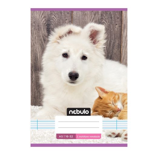 Füzet, A5, 2. osztályos vonalas, 16-32, Cuki minták, 16 db/csomag Nebulo