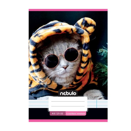 Füzet, A5, 4. osztályos vonalas, 21-32, Cuki minták, II., 16 db/csomag Nebulo