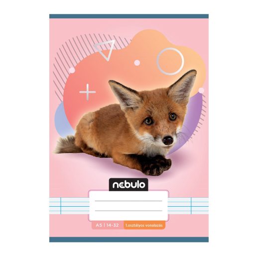 Füzet, A5, 1. osztályos vonalas, 14-32, Állatos minták, 16 db/csomag Nebulo