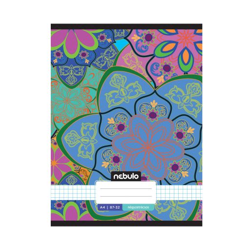 Füzet, A4, kockás, 87-32, L-Design minták, 12 db/csomag Nebulo