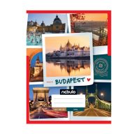   Füzet, A4, sima, 80-32, ország-város minták, 12 db/csomag Nebulo