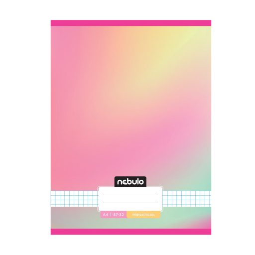 Füzet, A4, kockás, 87-32, Monochrome és Gradient minták I., 12 db/csomag Nebulo