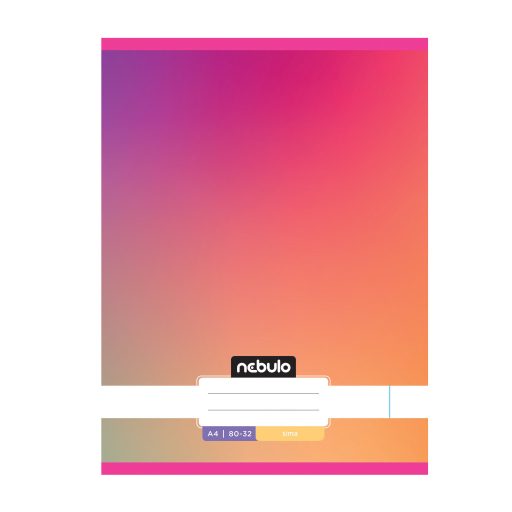 Füzet, A4, sima, 80-32, Monochrome és Gradient minták, 12 db/csomag Nebulo